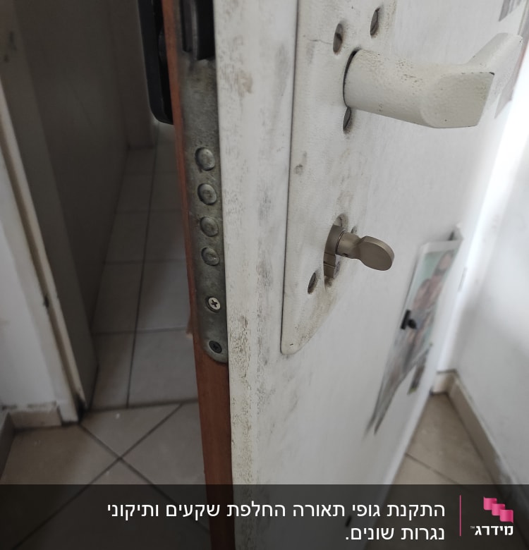 מנעול דלת עם ידית וחור מפתח